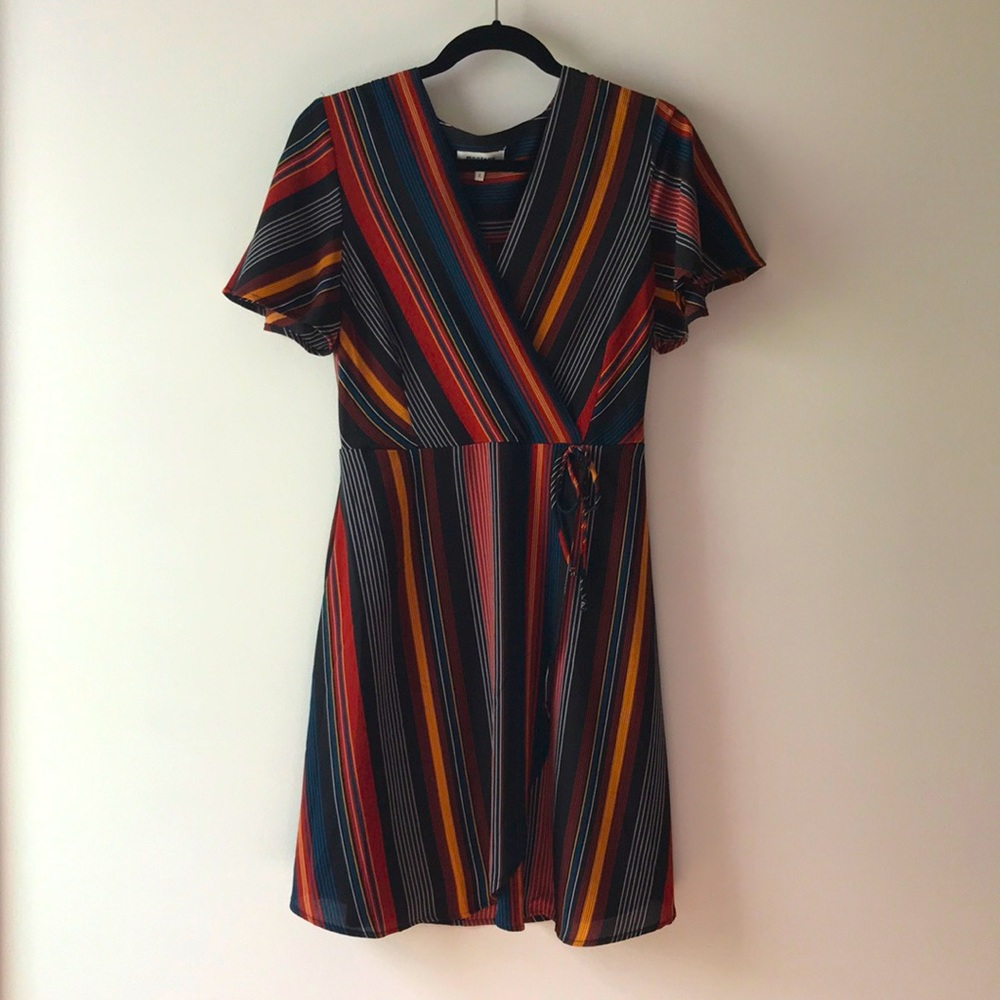 Striped Dress with wrap look
